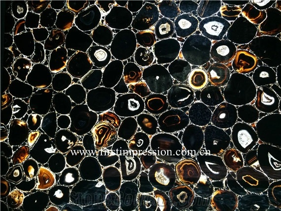 Black Agate Gemstone Slab /Black Semiprecious Stone Countertop/Black Agate Semi Precious Stone/Precious Stone Slabs