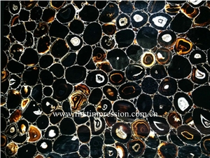 Black Agate Gemstone Slab /Black Semiprecious Stone Countertop/Black Agate Semi Precious Stone/Precious Stone Slabs