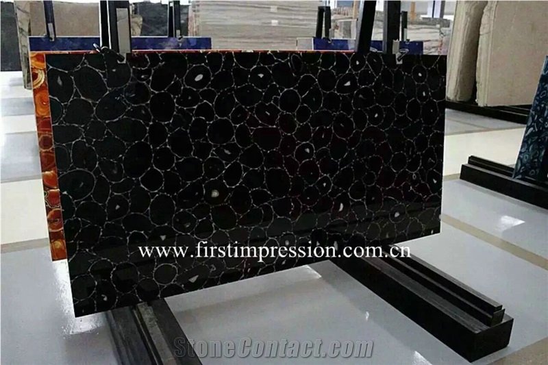 Black Agate Stone /Balck Agete Slab /Black Agate Gemstone Slabs and Tiles /Balck Agate Wall Panel ,Black Semi Precious Stone Wall