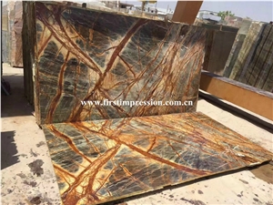 Brown Marble/New Polished Best Price Rain Forest Gold Marble Tiles &Slabs/Brown Marble Floor Tiles/Wall & Floor Covering Tiles