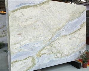 Changbai White Jade/Blue River/Chinese Natural Stone Products/Marble Slabs & Tiles/Cut to Size/Transparency/Blue Color Marble Big Slabs