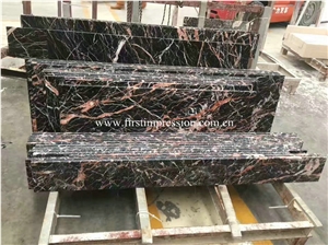 Cheap New Polished Brown Marquina/Brown St Laurent/Saint Laurent Brown Marble Slabs & Tiles/Tulip Marble Tiles & Slabs/China Tulip Marble Tiles & Slabs/Portoro Gold Marble/Gold & Jade Marble Big Slabs