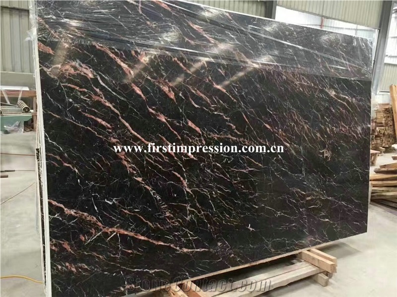 Cheap Tulip Brown Marquina Slabs/Brown St Laurent/Saint Laurent Brown Marble Slabs & Tiles/Tulip Marble Tiles & Slabs/China Tulip Marble Tiles & Slabs/Portoro Gold Marble/Gold & Jade Marble