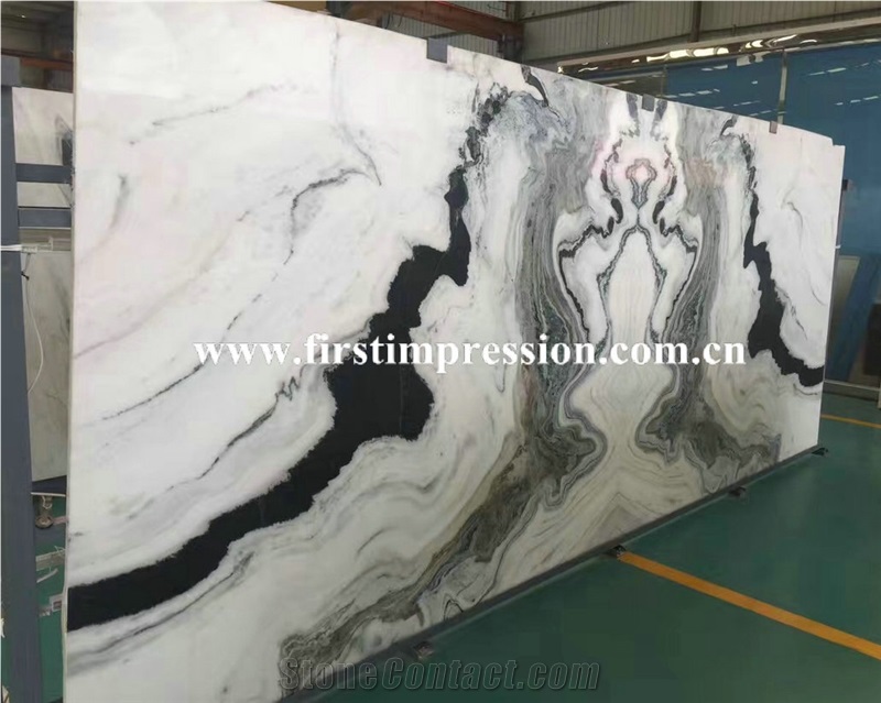 Cheapest Panda White Marble Tile&Slab&Cut to Size/White Marble with Black Waves Floor Tile/White&Black Veins Marble Wall Covering/Book Matched Marble Big Slab/Interior Decoration/Natural Stone