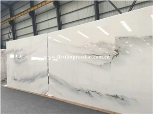 China Best Price Landscape Painting White Marble Slabs/Book Matched Marble/White Marble Tiles&Slabs/New Polished for Feature Wall/Bathroom/Kitchen/Bathroom & Tv Setting