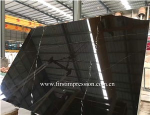 China Black Marble Slab/Marble Tiles & Slabs/Marble Wall Covering Tiles/Tulip Marble Slab/Nero Marquina Marble Slab /China Black Marble Flooring Tiles/Black Marble Slab & Tiles