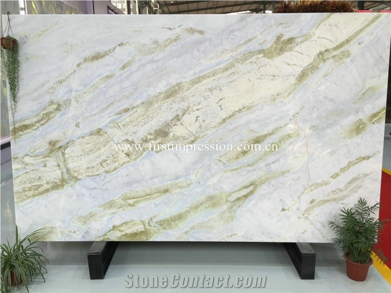 China Changbai White Jade/Blue River/Chinese Natural Stone Products/Marble Slabs & Tiles/Cut to Size/Transparency/Blue Color Marble Big Slabs