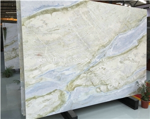 China Changbai White Jade/Blue River/Chinese Natural Stone Products/Marble Slabs & Tiles/Cut to Size/Transparency/Blue Color Marble Big Slabs