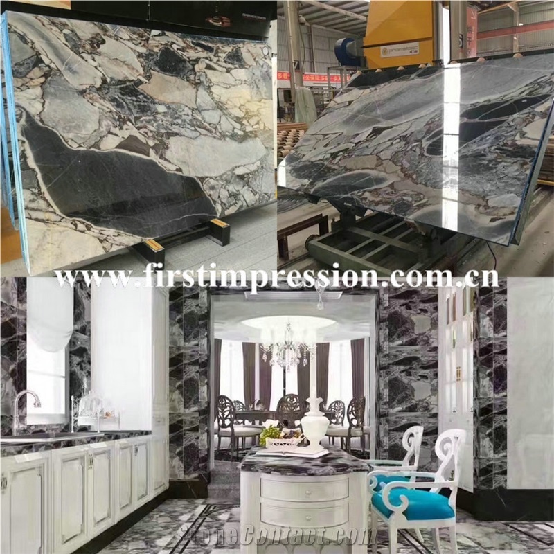 China Galaxy Blue Marble Slabs & Tiles/China Multicolor Marble/Hotel and Mall Hall Floor & Wall Project Material/Grey-White-Black Marble Tiles&Slabs/Decoration Tiles