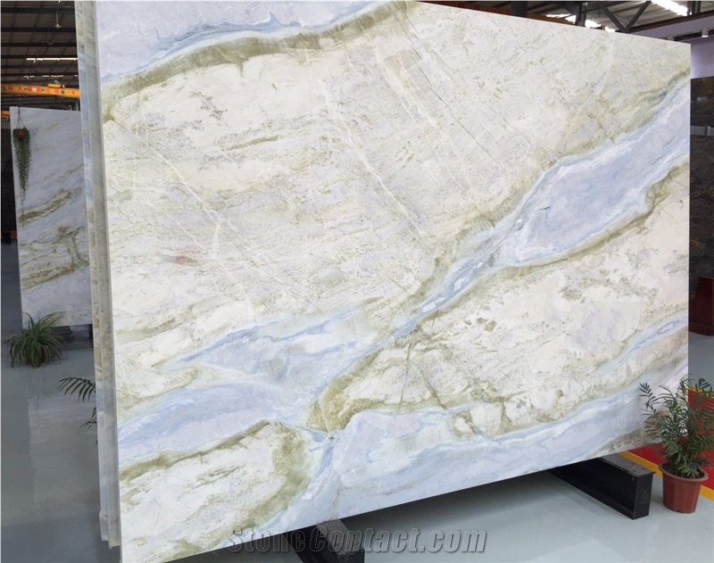 China New Polished Blue Dragon Veins Marble Slabs and Tiles/Green Seawave Marble Slabs/Changbai Jade Marble Panels/Bookmatching Marble Slabs