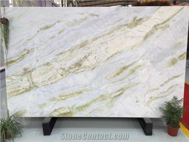 China New Polished Blue Dragon Veins Marble Slabs and Tiles/Green Seawave Marble Slabs/Changbai Jade Marble Panels/Bookmatching Marble Slabs