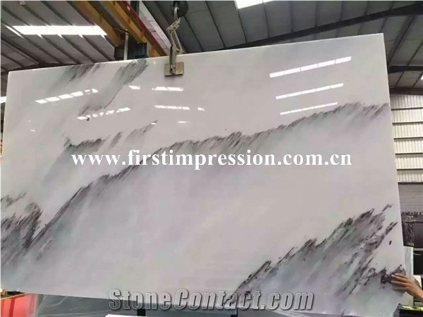 China White Marble Slabs & Tiles/Chinese Ink Painting Style White Jade Marble/Special Veins/Good for Background Wall Decoration/Can Be Bookmatched/Nice Quality & Good Price Big Slabs