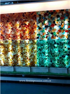 Colorful Agate Slab,Colorful Agate Semi Precious Stone Panels,Semi Precious Stone Wall Tiles ,Gemstone Slabs ,Colorful Agate Slab & Tiles Polished Multicolor Agate Semiprecious Stone