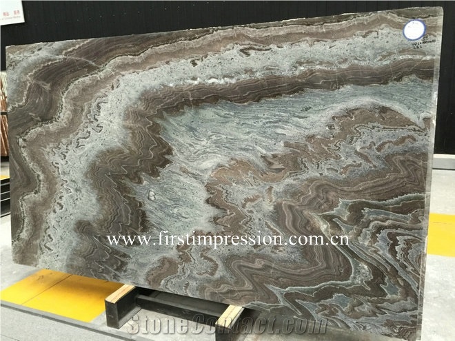 Cordillera Natural Marble Slabs and Tiles/Marble Wall Covering Tiles/Silk Road Brwon Marble Slab