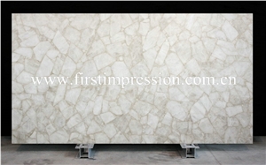 Crystal White Gemstone Bathroom Design/White Crystal Precious Stone Bathroom Countertop/White Luxury Bathroom Ideas /White Crystal Backlit Gemstone Bathroom /White Crystal Wall Panel
