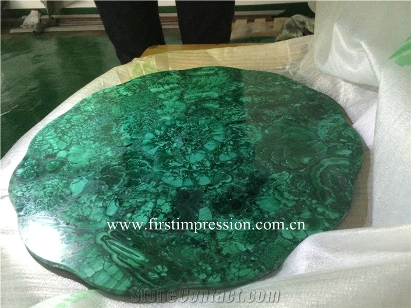 Green Malachite Semi Precious Tabletop / Green Malachite Semi Precious Stone Home Decoration/Green Malachite Stone Panels/Green Malachite Semi Precious Stone Panels