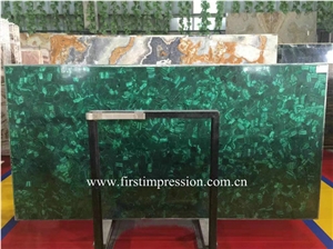 Green Malachite Slab&Tiles /Peacock Stone Slab /Semi Precious Stone Panels