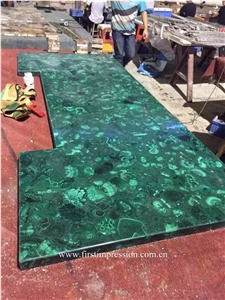 Green Malachite Slab&Tiles /Peacock Stone Slab /Semi Precious Stone Panels