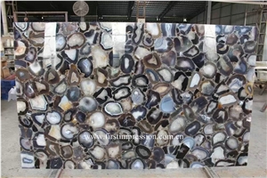 Grey Agate Slab Semi Precious Stone Wall Panels /Grey Semi Precious Stone Wall/Grey Agate Gemstone Slab /Semiprecious Stone Slabs/ Semiprecious Stone Tiles