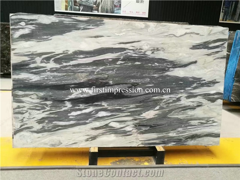 High Quality & Best Price Impression Grey Marble Big Slabs & Tiles/Dark Ink Marble Tiles & Slabs/Crystal Ink Marble Glassy Wall Covering & Flooring Tiles