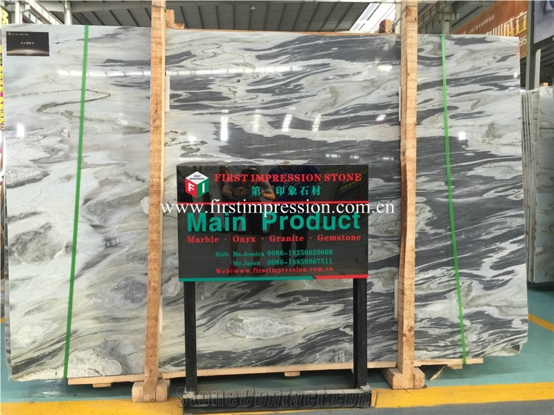 Hot Sale Impression Grey Marble Big Slabs & Tiles/Dark Ink Marble Tiles & Slabs/Crystal Ink Marble Glassy Wall Covering & Flooring Tiles