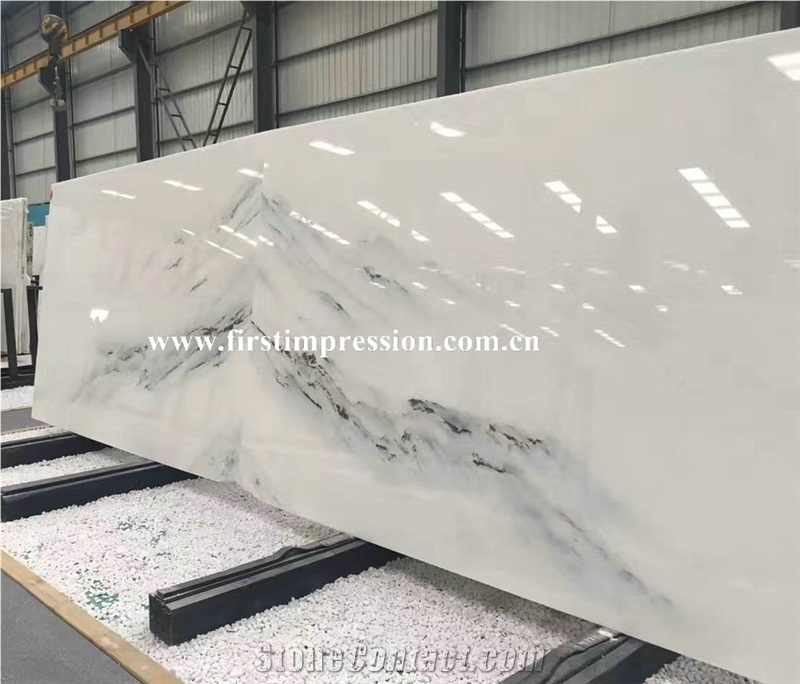 Landscape Painting White Marble Slabs/Book Matched Marble/White Marble Tiles&Slabs/New Polished for Feature Wall/Bathroom/Kitchen/Bathroom & Tv Setting