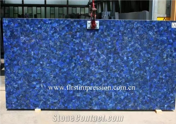 Lapis Lazuli Gemstone Slab Dark Blue Gemstone Stone Wall