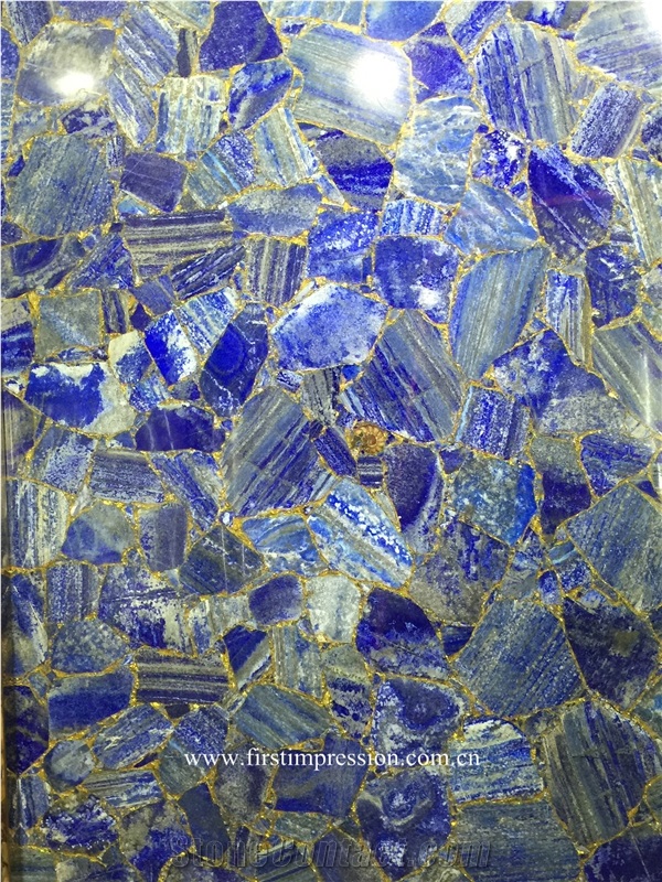 Lapis Lazuli Semi Precious Stone Panels, Blue Gemstone Slab&Tiles