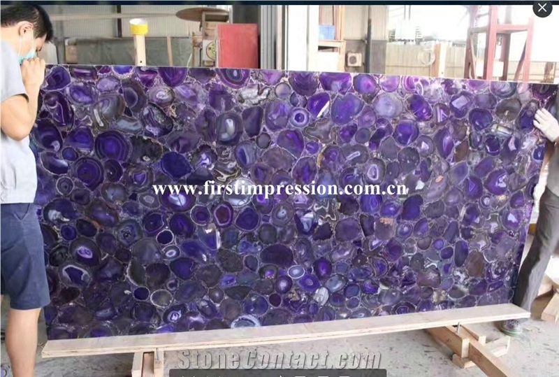 Lilac Agate Slabs & Tiles/Hot Sale Semiprecious Stone/Colorful Agate Best Price High Quality Agate Big Slabs