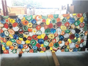 Multicolorful Agate Slabs & Tiles/Hot Sale Semiprecious Stone/Colorful Agate/Best Price & High Quality Agate Big Slabs