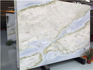 New Polished Blue Dragon Veins Marble Slabs and Tiles/Green Seawave Marble Slabs/Changbai Jade Marble Panels/Bookmatching Marble Slabs