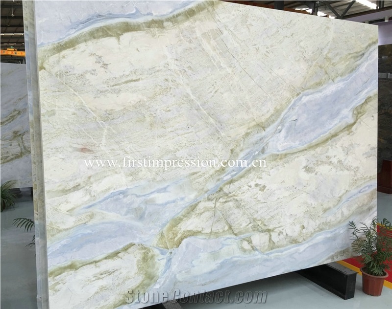New Polished Changbai White Jade/Blue River/Chinese Natural Stone Products/Marble Slabs & Tiles/Cut to Size/Transparency/Blue Color Marble Big Slabs