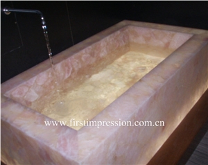Pink Crystal Gemstone Home Decoration /Pink Crystal Interior Design/Crystal Pink Gemstone Wall Tiles