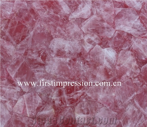Pink Crystal Semi Precious Stone Panels /Crystal Pink Gemstone Slabs/Pink Precious Stone Wall Panel/Backlit Pink Crystal for Home Decoration/Pink Crystal Wall Tiles &Fooring
