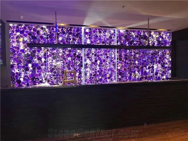 Purple Agate Gemstone Slabs&Tiles/Violet Gemstone Wall Covering&Flooring/Lilac Semi Precious Stone Wall Panels/ Lilac Precious Stone/Semi-Precious Stone for Hotel&Villa Decoration,Semi Preciouse Stone