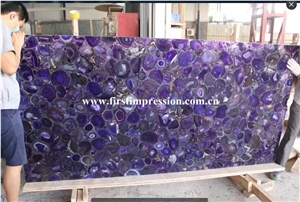 Purple Agate Slabs & Tiles/Lilac Semiprecious Stone/Colorful Agate Best Price High Quality Agate Big Slabs