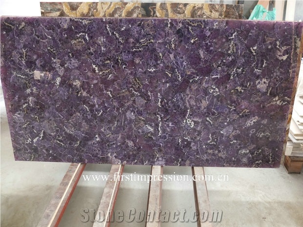 Purple Crystal Gemstone Slab & Tiles ,Amethyst Semiprecious Slab Backlit,Lilac Semi Precious Stone Wall Panel & Tiles,Violet Precious Stone Slabs
