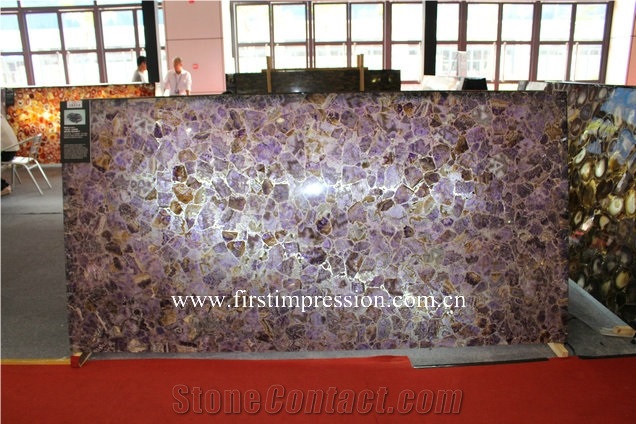 Purple Crystal Gemstone Slab & Tiles ,Amethyst Semiprecious Slab Backlit,Lilac Semi Precious Stone Wall Panel & Tiles,Violet Precious Stone Slabs