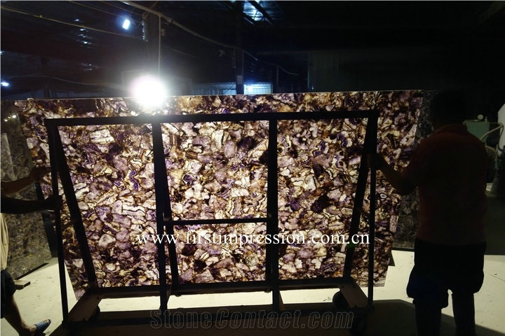 Purple Crystal Stone/Amethyst Semiprecious Slab, Lilac Grystal Semi-Precious Stone Tops, Purple Crystal Stone Panels, Semi Precious Stone Slabs, Violet Crystal Gemstone,Purple Gemstone Luxury Material