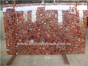 Red Agate Semiprecious Stone Big Slabs& Customized /Red Agate Slab /Red Gemstone Floor Covering/Dark Red Semi Precious Stone Panels/Red Agate Interior Decoration /High Quality Slab