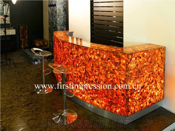 Red Agate Slab Backlit /Red Agate Gemstone Slab and Tiles /Red Agate Countertop/Red Agate