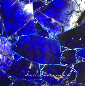 Sodalite Blue Jasper ,Azul Bahia Gemstone Countertop,Backlit Blue Natural Semiprecious Lapis Lazuli Stone,Blue Semi Precious Stone Panels ,Lapis Lazuli,Luxury Blue Gemstone