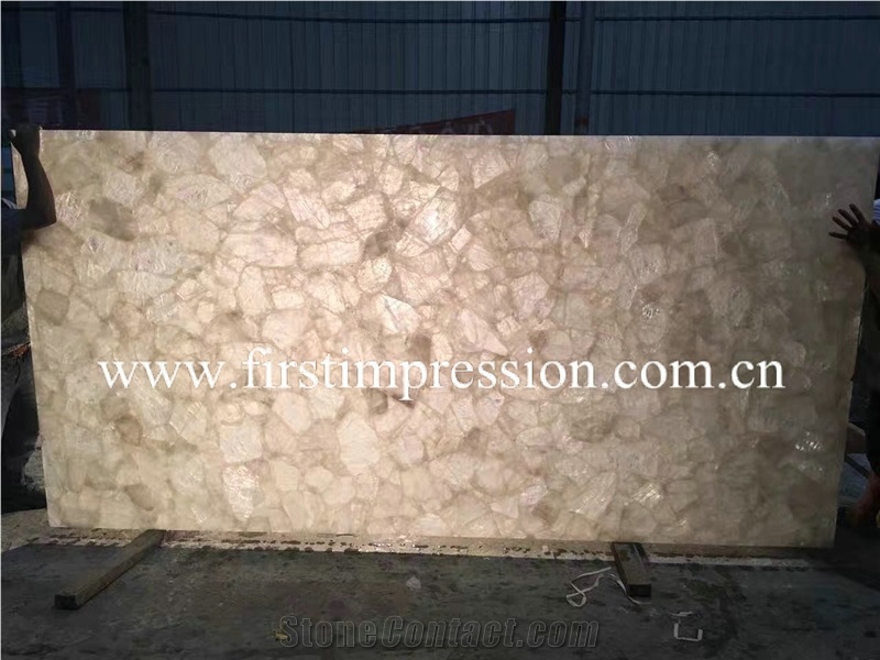 White Crystal Gemstone Slab Backlit/White Gemstone for Wall Panles/ White Luxury Gemstone /White Semi Precious Stone Tiles & Slab /Crystal White Slab /Crystal White Countertop