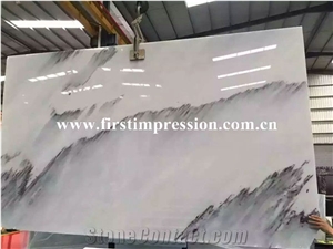 White Marble Slabs & Tiles/Chinese Ink Painting Style White Jade Marble/Special Veins/Good for Background Wall Decoration/Can Be Bookmatched/Nice Quality & Good Price Big Slabs