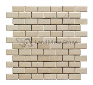 Cream Marfil Random Brick Mosaic