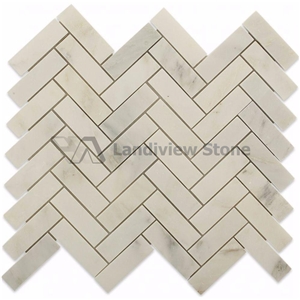 Herringbone Marble Mosaic, Herringbone Carrara Mosaic, Herringbone Cream Marfil Mosaic