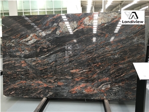 Tropical Black Granite Slabs, Brazil Black Granite