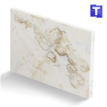 Artificial Bianco Crema Delicato Marble Wall Panel,Floor Tiles Solid Surface Glass Stone for Bar Tops,Reception Table Desk,Kitchen Counter Tops Design,Interior Engineered Alabaster Stone