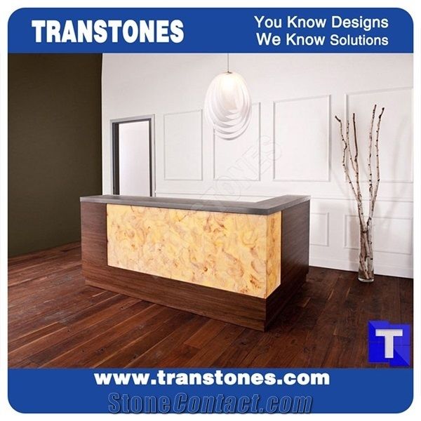Artificial Crystal Spray Gold Onyx Tiles Solid Surface Wall Panel Yellow Glass Alabaster Stone for Bar Tops,Reception Table Desk,Hotel Counter Tops Design, Engineered Stone Interior Furniture