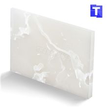 Artificial Onice Milk White Onyx Slabs,Wall Panel Tiles for Covering,Floor Tiles,Solid Surface Bianco Glass Stone Translucent Backlit Customzied，Engineered Alabaster Stone Manufacture